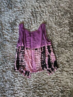 La Hearts Purple and Pink Tie-Dye Tank Top